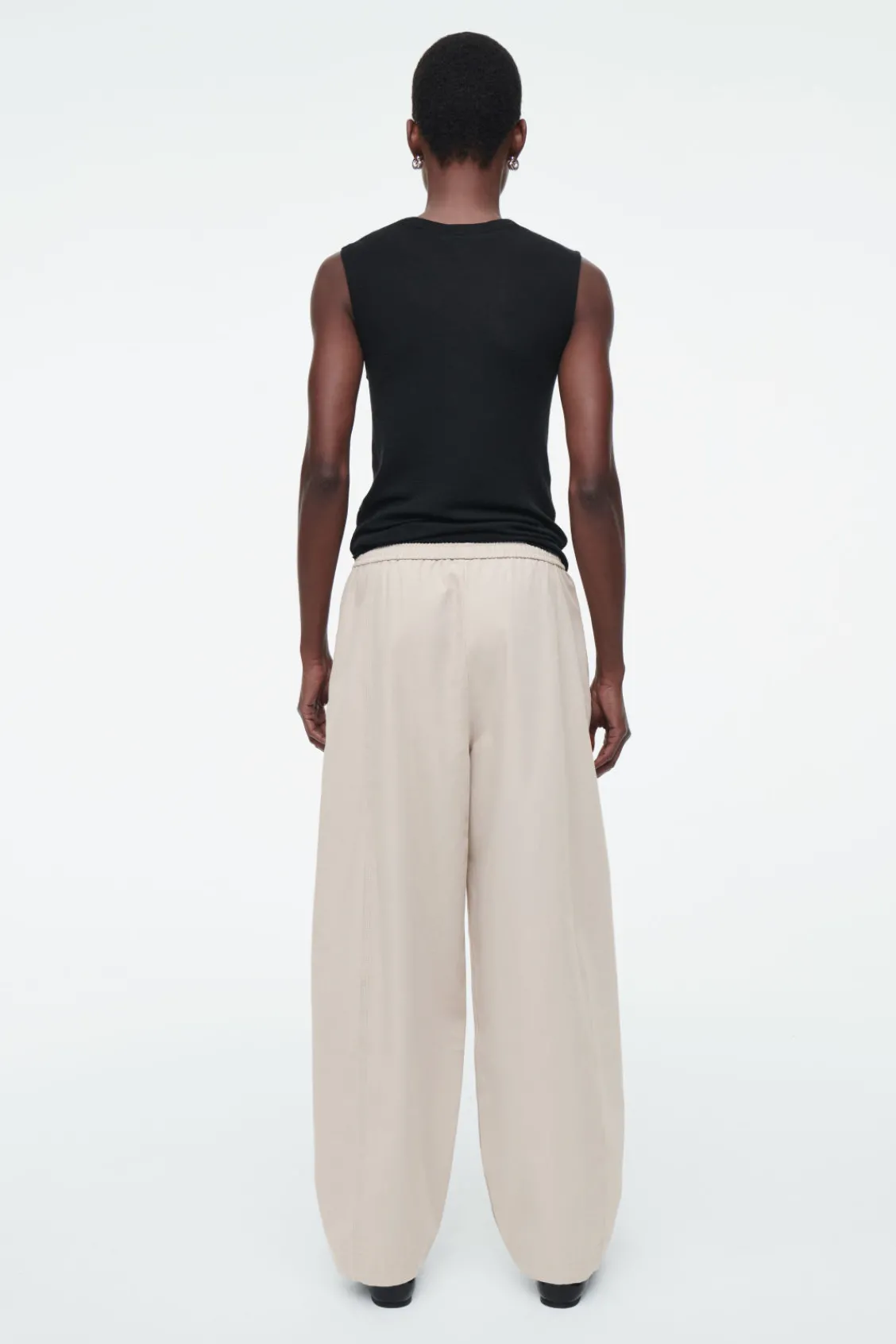 COS BARREL-LEG COTTON PANTS-Women Pants