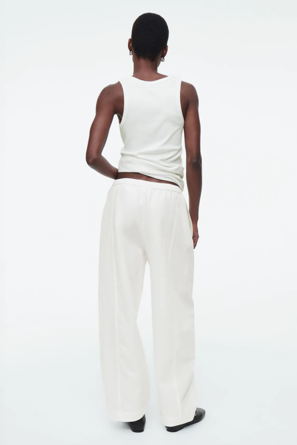 COS BARREL-LEG COTTON PANTS-Women Pants