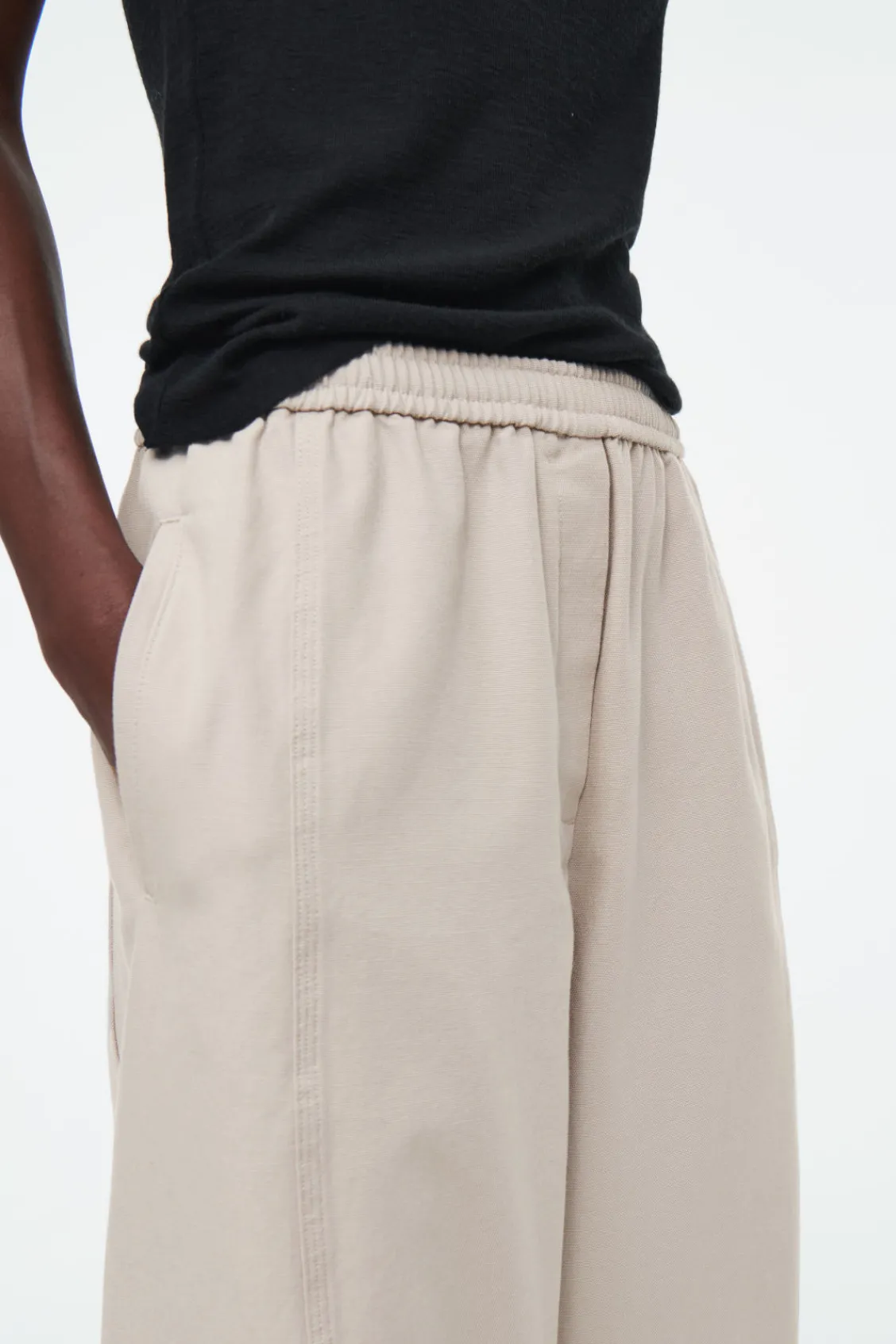COS BARREL-LEG COTTON PANTS-Women Pants