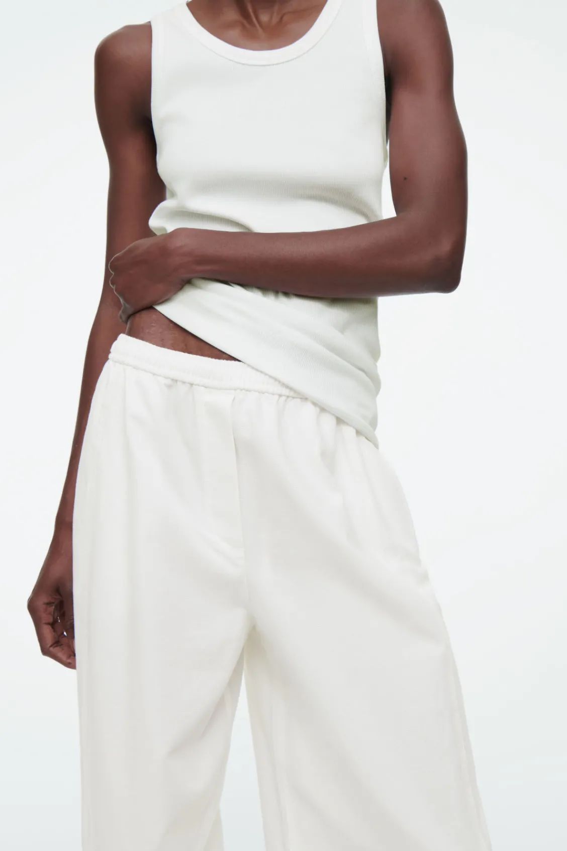 COS BARREL-LEG COTTON PANTS-Women Pants
