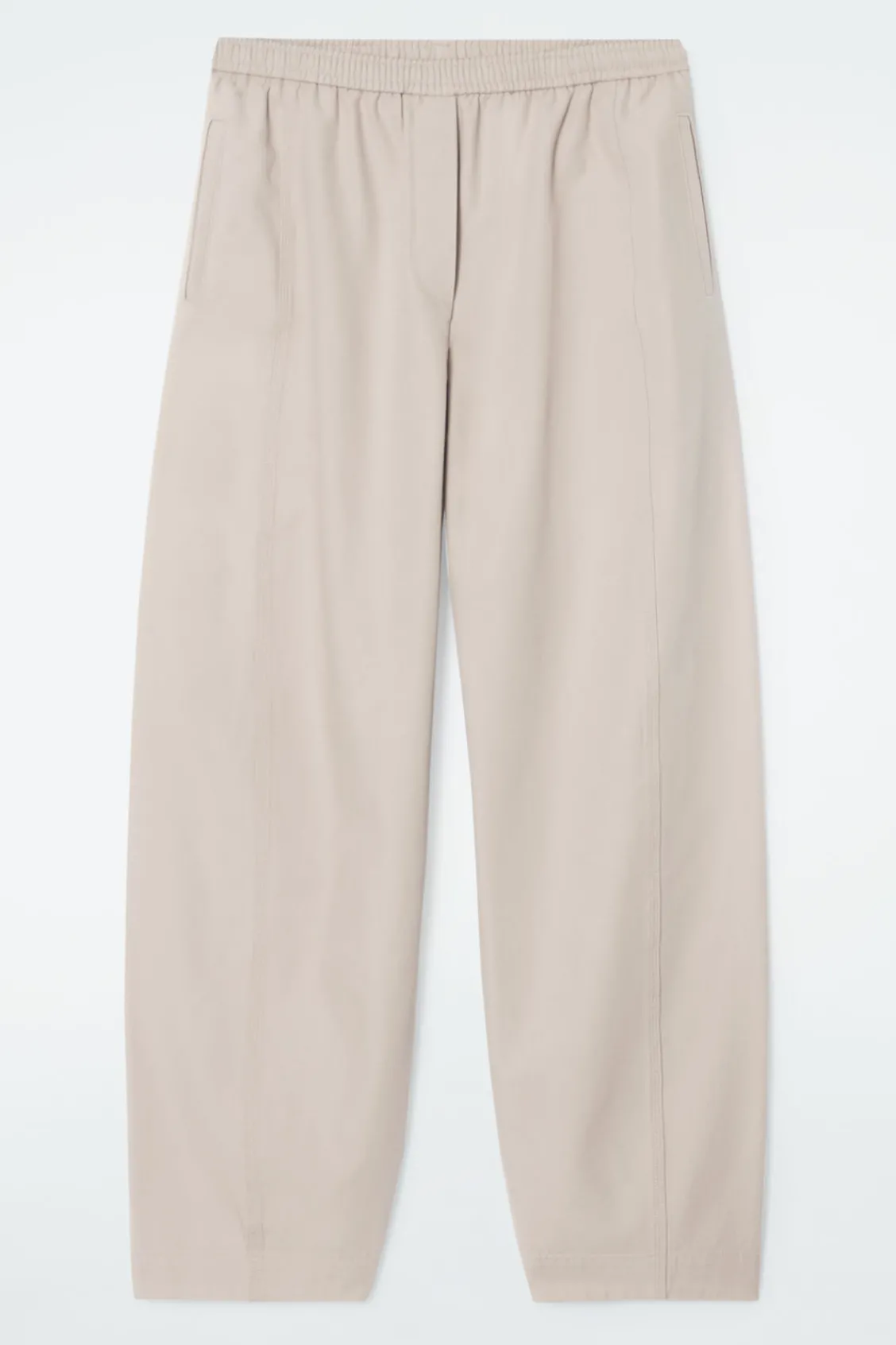 COS BARREL-LEG COTTON PANTS-Women Pants