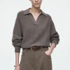 COS BATWING-SLEEVE WOOL POLO SWEATER-Women Sweaters & Cardigans