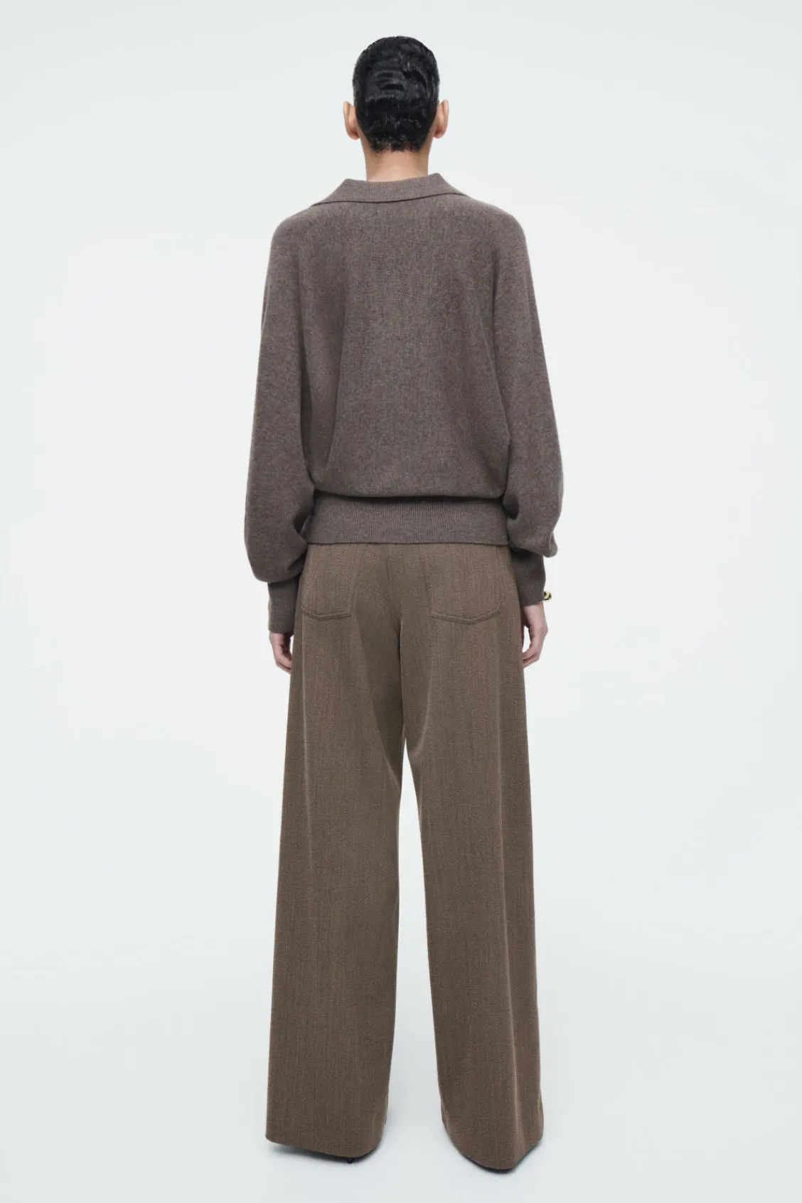 COS BATWING-SLEEVE WOOL POLO SWEATER-Women Sweaters & Cardigans