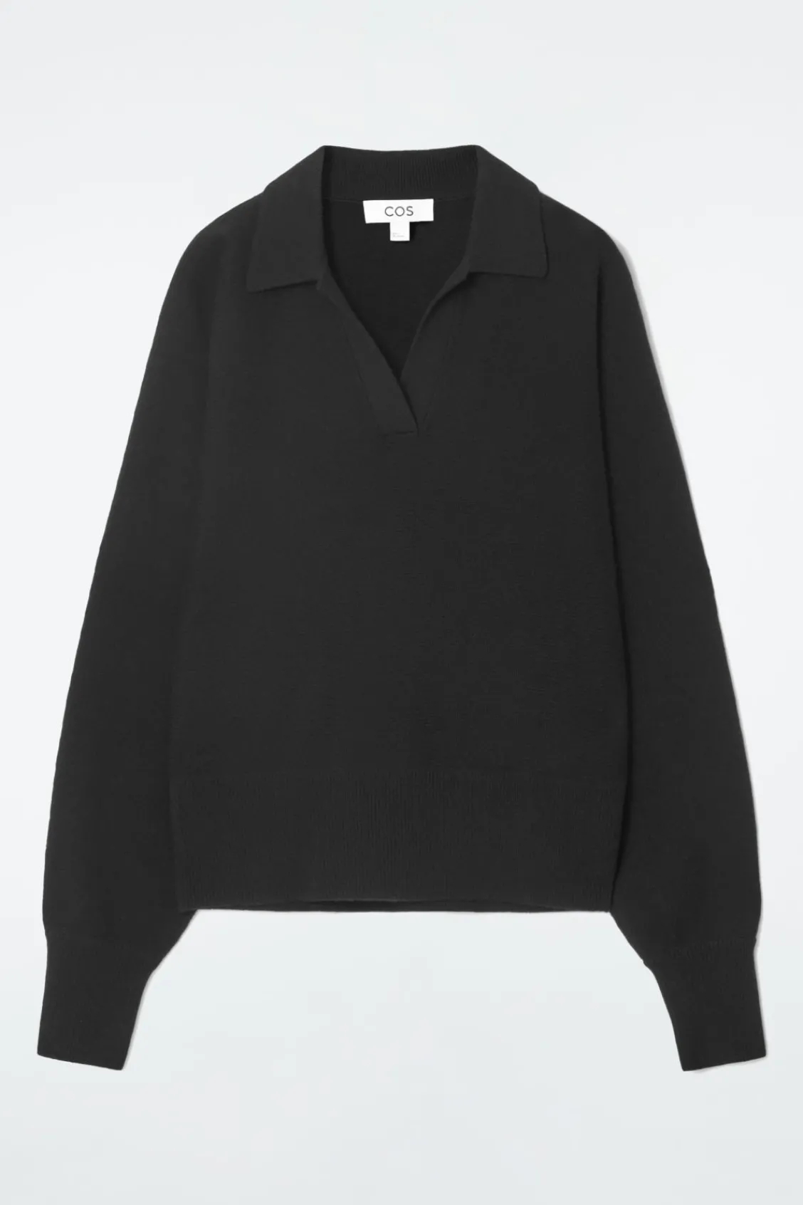 COS BATWING-SLEEVE WOOL POLO SWEATER-Women Sweaters & Cardigans