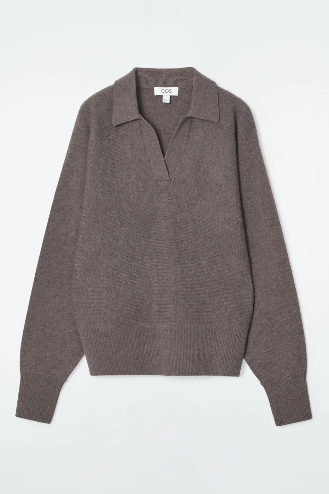 COS BATWING-SLEEVE WOOL POLO SWEATER-Women Sweaters & Cardigans