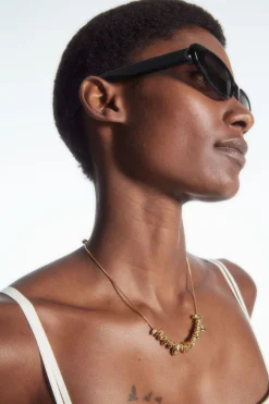 COS BEADED BOX CHAIN NECKLACE-Women Jewelry