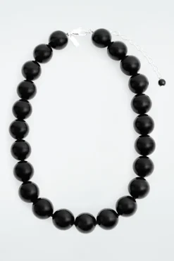 COS BEADED ONYX NECKLACE-Women Jewelry