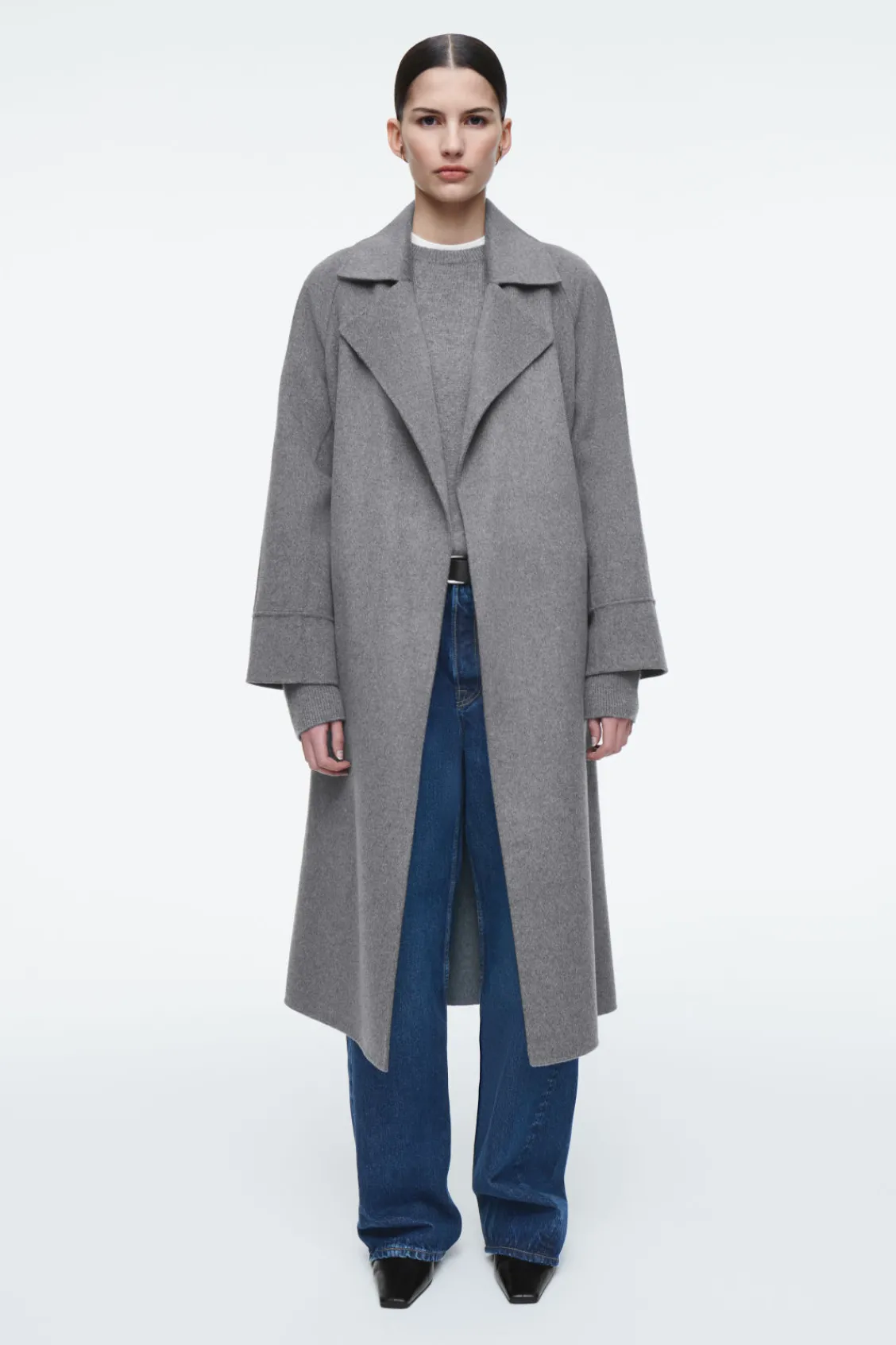 COS BELTED DOUBLE-FACED WOOL COAT-Women Coats & Jackets