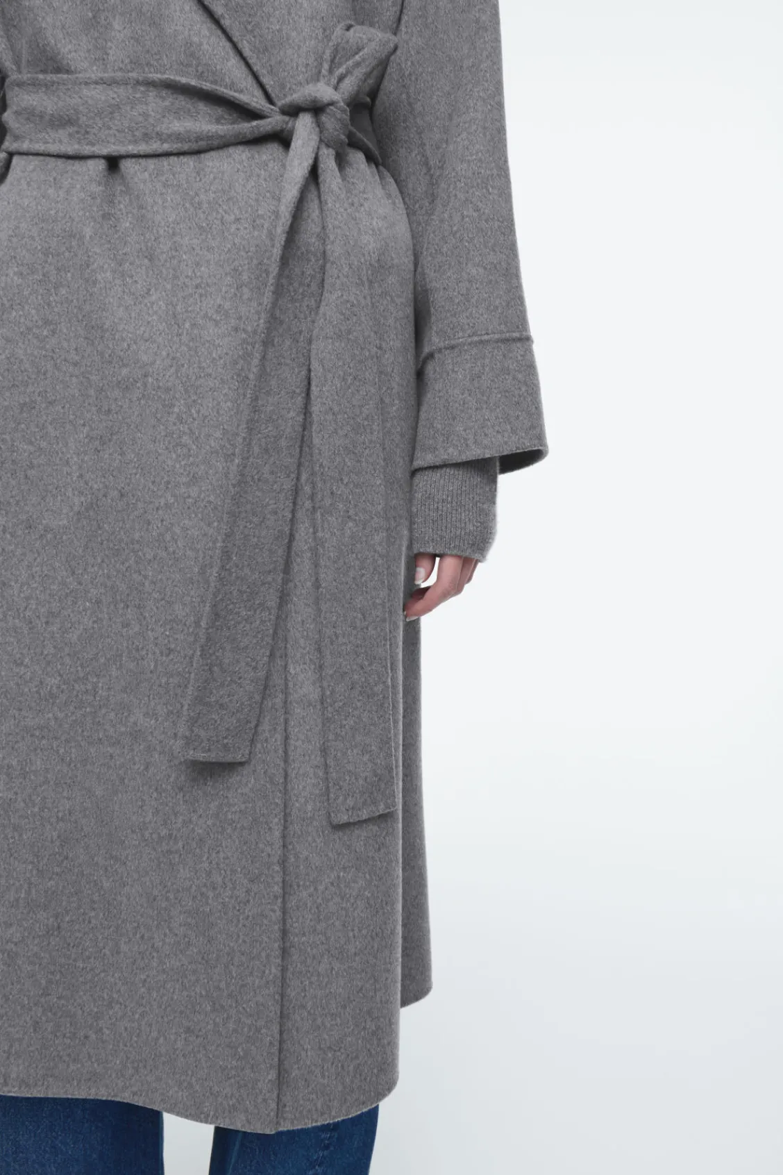 COS BELTED DOUBLE-FACED WOOL COAT-Women Coats & Jackets