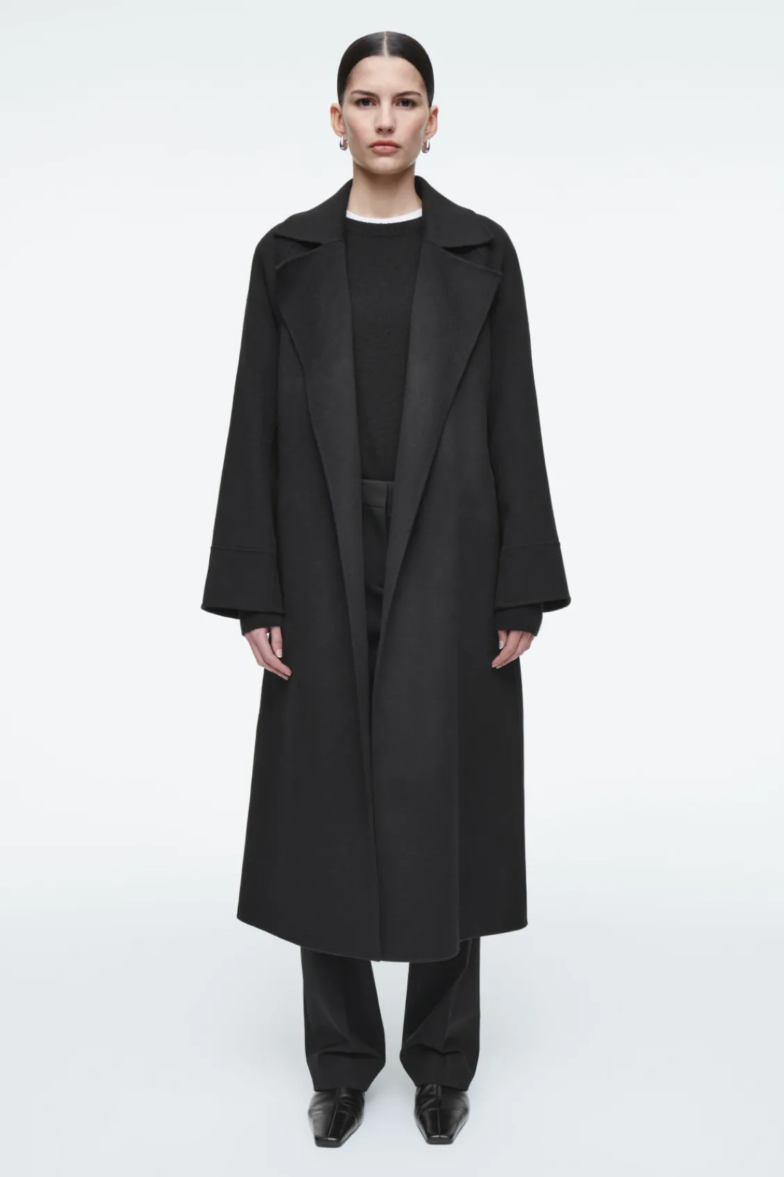 COS BELTED DOUBLE-FACED WOOL COAT-Women Coats & Jackets