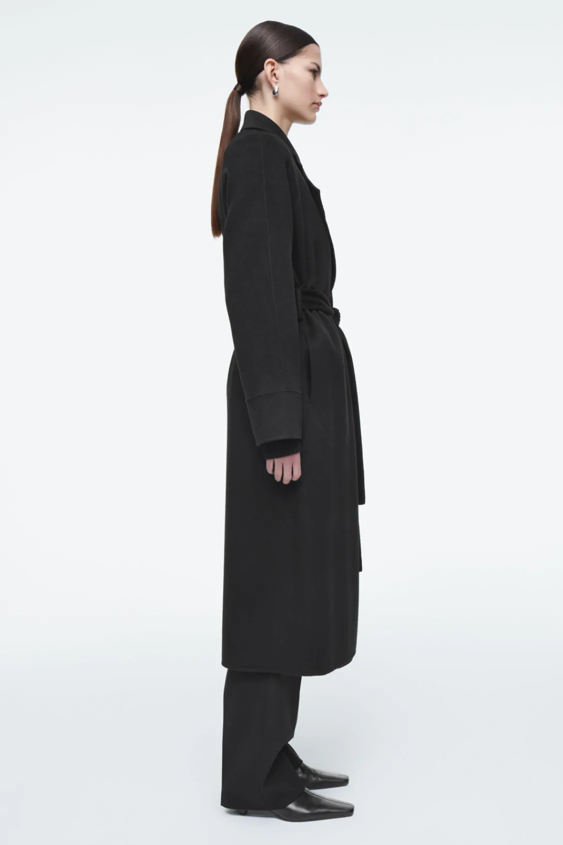 COS BELTED DOUBLE-FACED WOOL COAT-Women Coats & Jackets