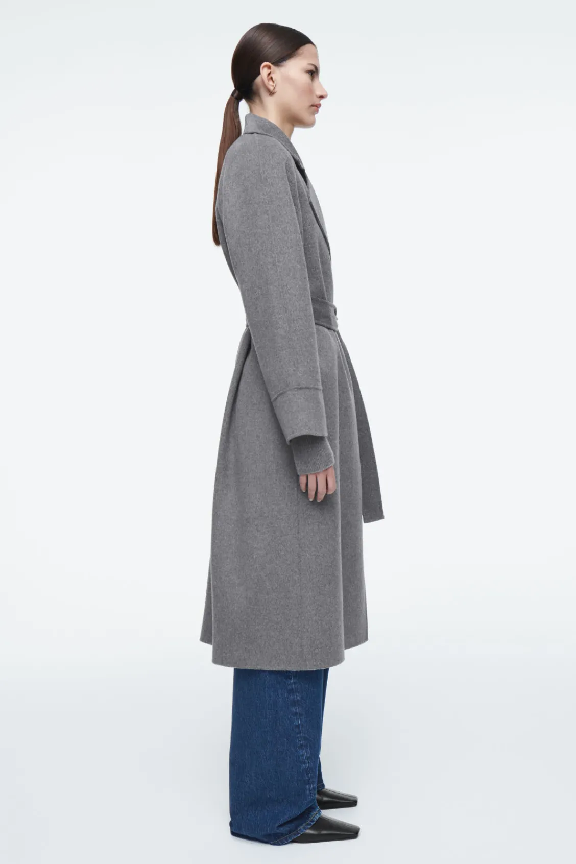 COS BELTED DOUBLE-FACED WOOL COAT-Women Coats & Jackets