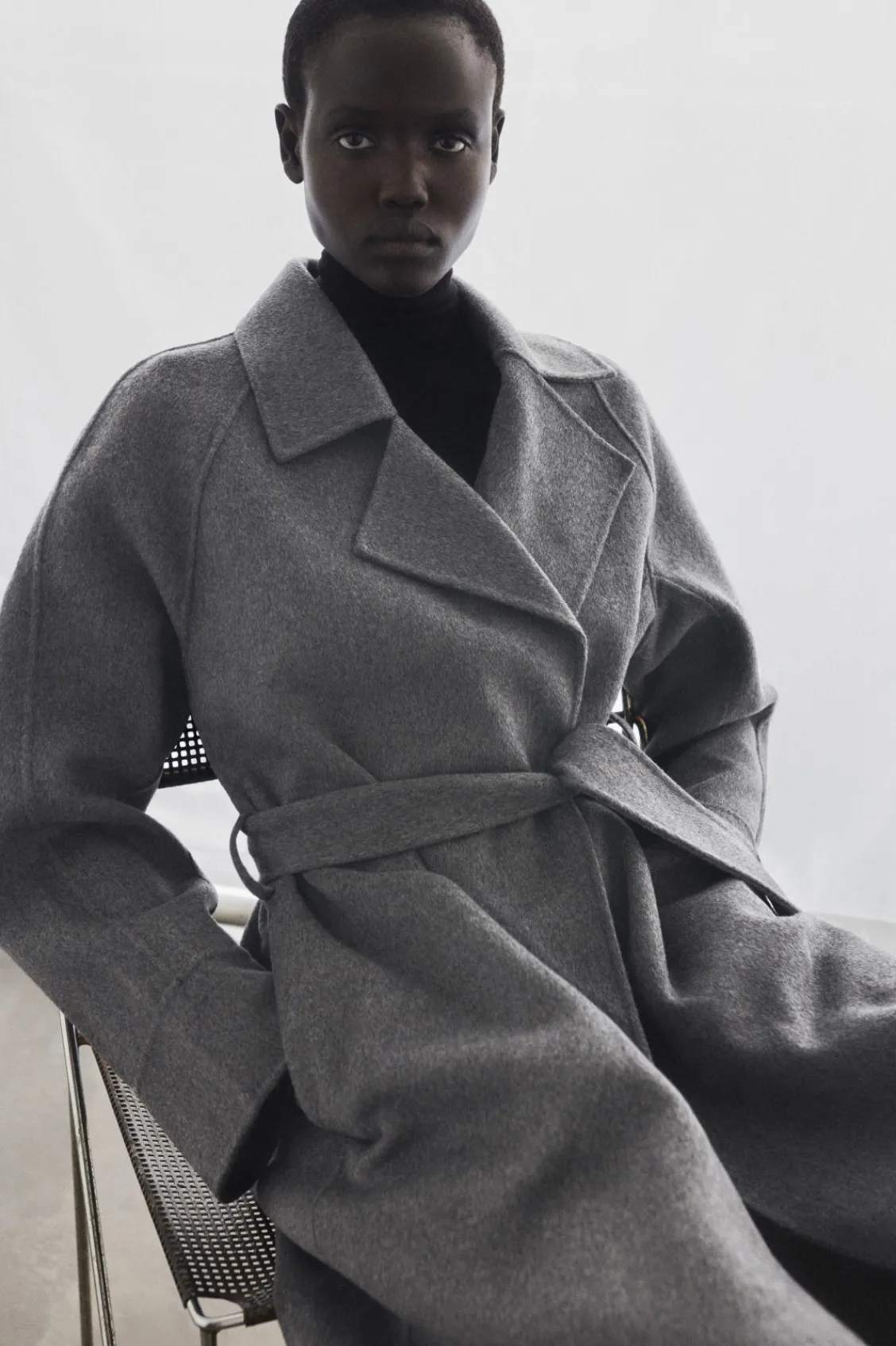 COS BELTED DOUBLE-FACED WOOL COAT-Women Coats & Jackets