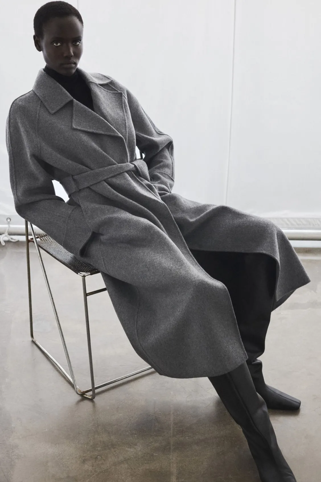COS BELTED DOUBLE-FACED WOOL COAT-Women Coats & Jackets