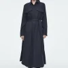 COS BELTED MIDI SHIRT DRESS-Women Dresses & Jumpsuits