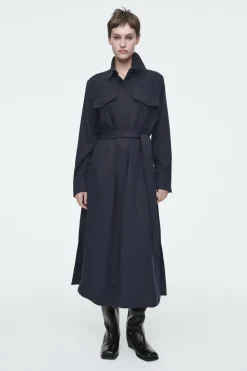 COS BELTED MIDI SHIRT DRESS-Women Dresses & Jumpsuits
