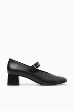 COS BLOCK-HEEL LEATHER MARY-JANE PUMPS-Women Shoes