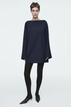 COS BOAT-NECK MINI DRESS-Women Dresses & Jumpsuits