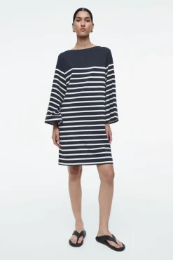 COS BOAT-NECK MINI T-SHIRT DRESS-Women Dresses & Jumpsuits