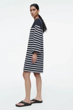 COS BOAT-NECK MINI T-SHIRT DRESS-Women Dresses & Jumpsuits