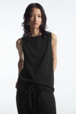COS BOAT-NECK TANK TOP-Women Tops