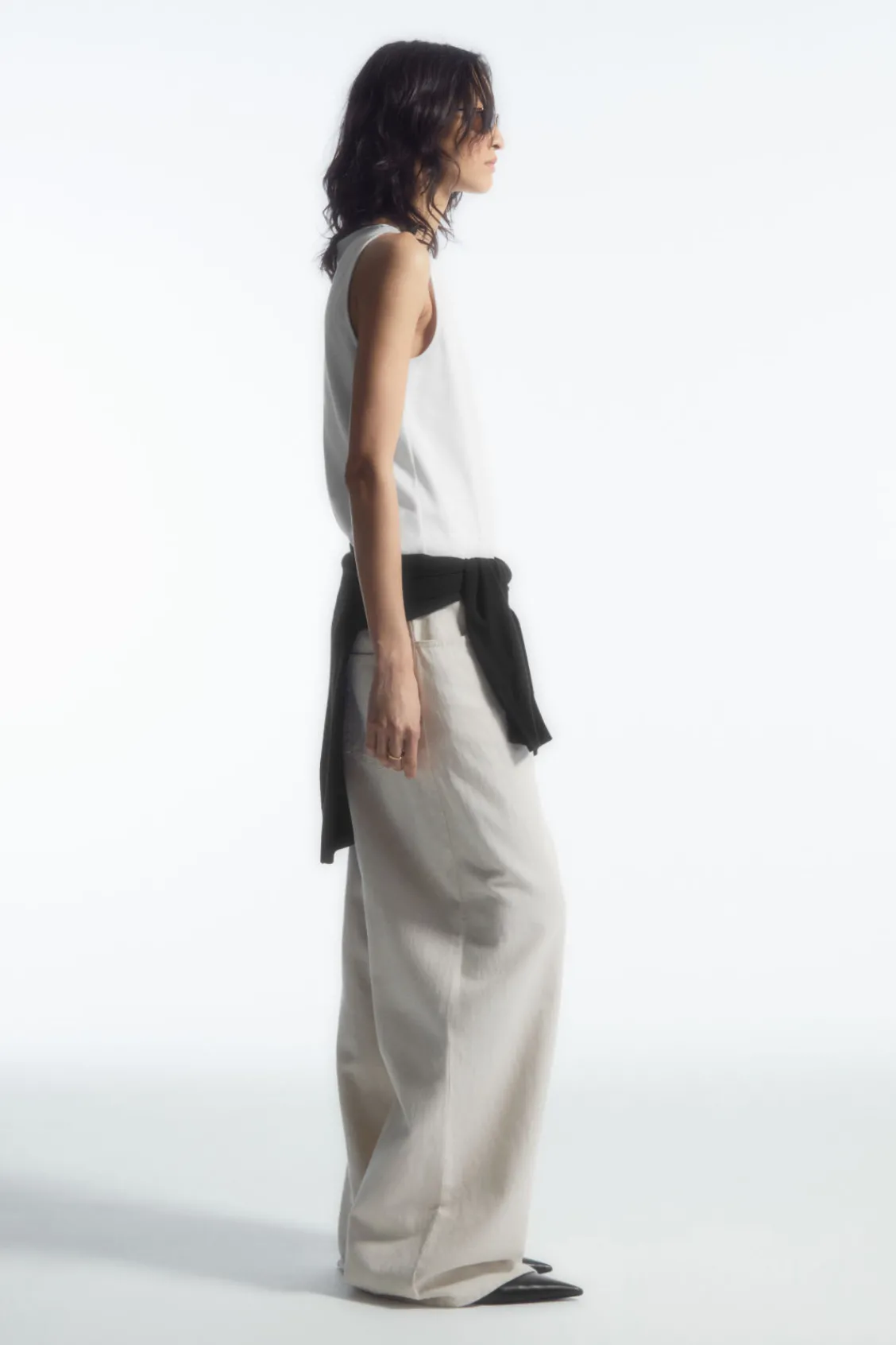 COS BOAT-NECK TANK TOP-Women Tops