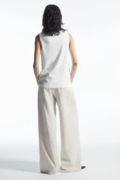 COS BOAT-NECK TANK TOP-Women Tops