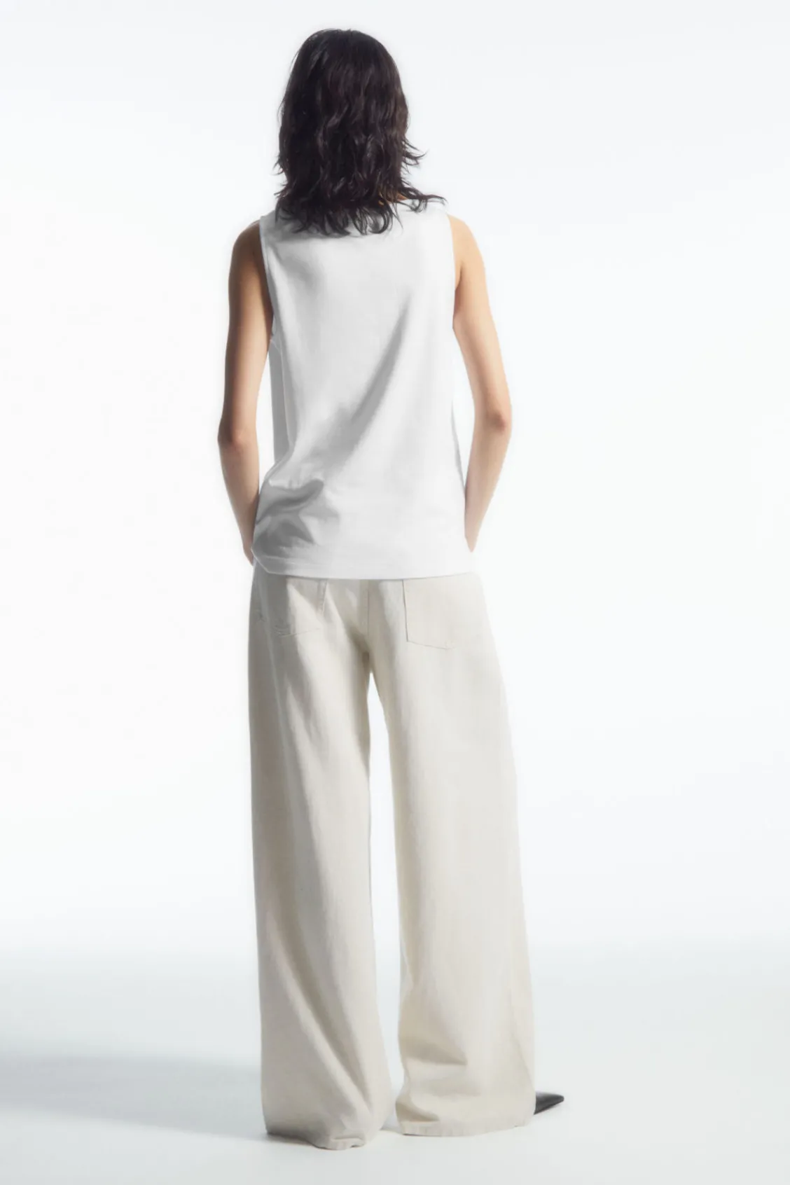 COS BOAT-NECK TANK TOP-Women Tops