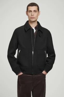 COS BOILED MERINO WOOL AVIATOR JACKET- Coats & Jackets