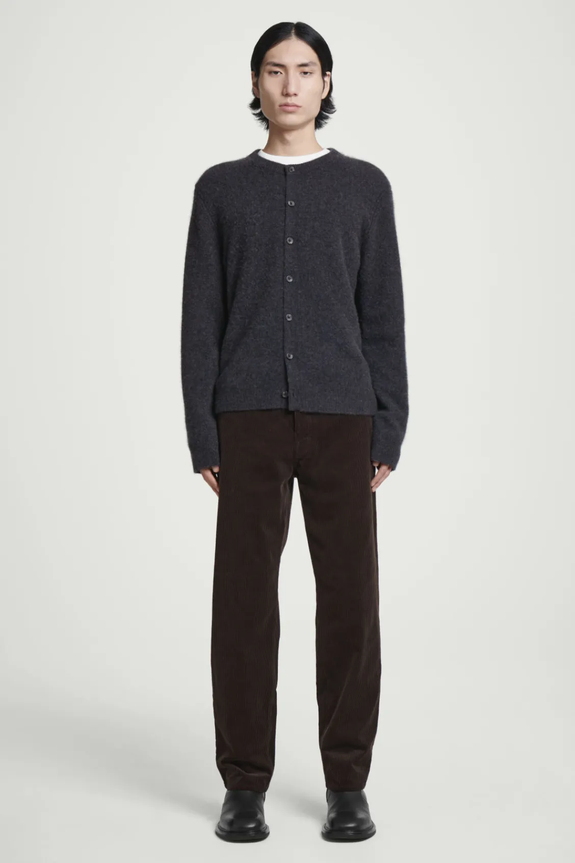 COS BOILED-CASHMERE CREW-NECK CARDIGAN- Cashmere | Sweaters & Cardigans