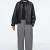 COS BOILED-WOOL BARREL-LEG PANTS-Women Pants