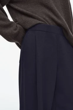 COS BOILED-WOOL BARREL-LEG PANTS-Women Pants