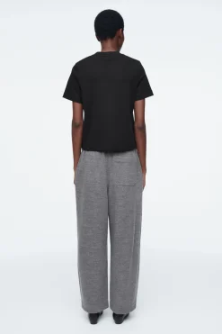 COS BOILED-WOOL BARREL-LEG PANTS-Women Pants