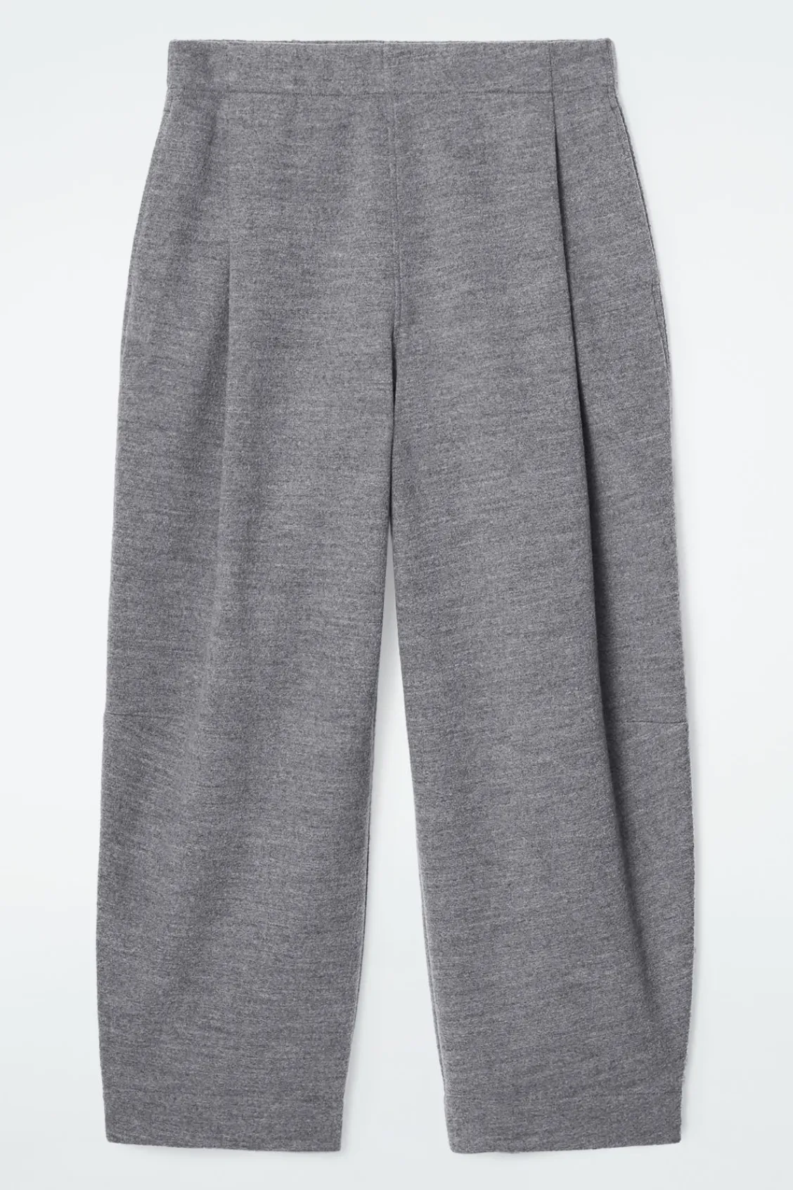 COS BOILED-WOOL BARREL-LEG PANTS-Women Pants