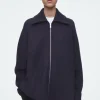COS BOILED-WOOL ZIPPED JACKET-Women Coats & Jackets | Sweaters & Cardigans