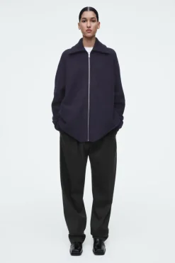 COS BOILED-WOOL ZIPPED JACKET-Women Coats & Jackets | Sweaters & Cardigans