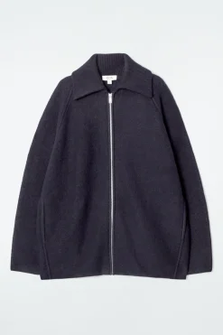COS BOILED-WOOL ZIPPED JACKET-Women Coats & Jackets | Sweaters & Cardigans
