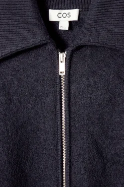 COS BOILED-WOOL ZIPPED JACKET-Women Coats & Jackets | Sweaters & Cardigans