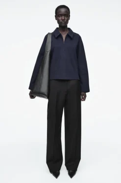 COS BOILED-WOOL ZIP-UP CARDIGAN-Women Sweaters & Cardigans