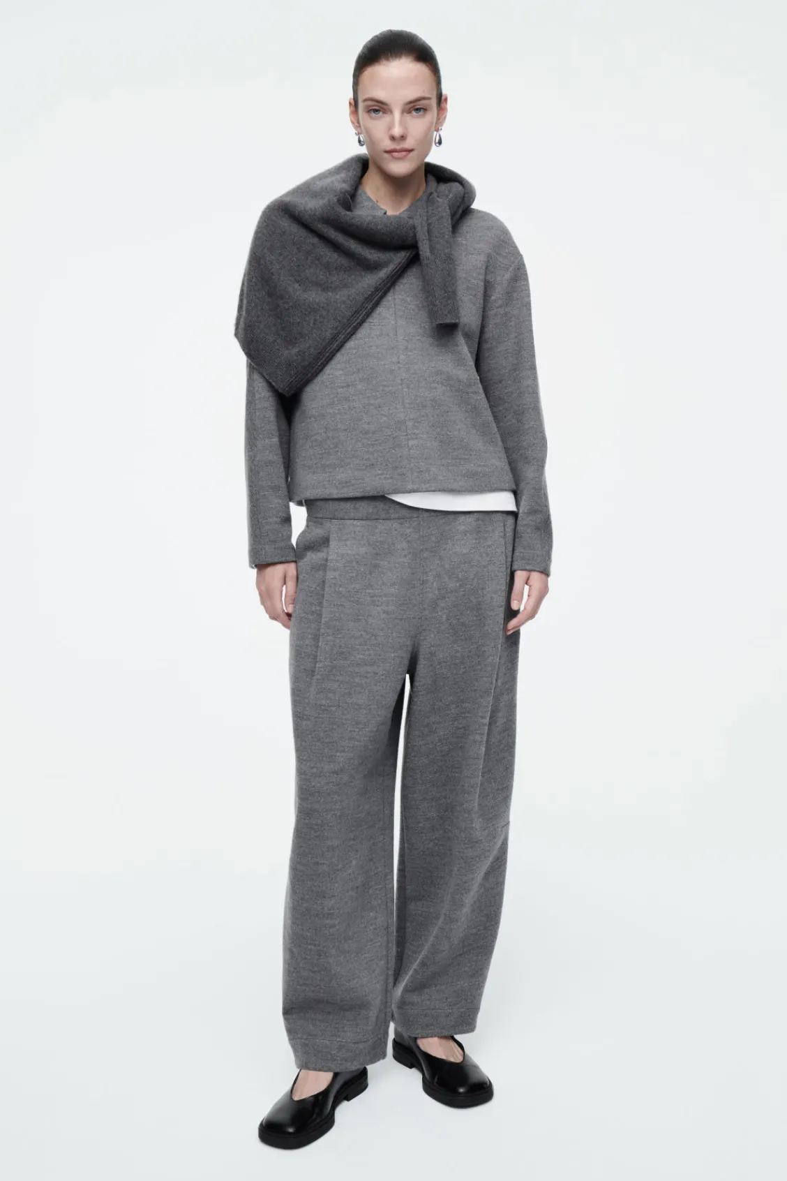 COS BOILED-WOOL ZIP-UP CARDIGAN-Women Sweaters & Cardigans