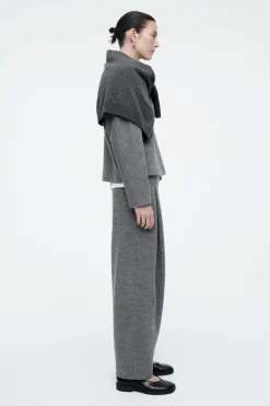 COS BOILED-WOOL ZIP-UP CARDIGAN-Women Sweaters & Cardigans