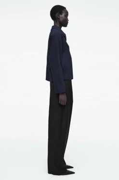 COS BOILED-WOOL ZIP-UP CARDIGAN-Women Sweaters & Cardigans