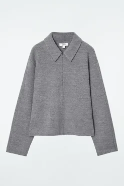 COS BOILED-WOOL ZIP-UP CARDIGAN-Women Sweaters & Cardigans
