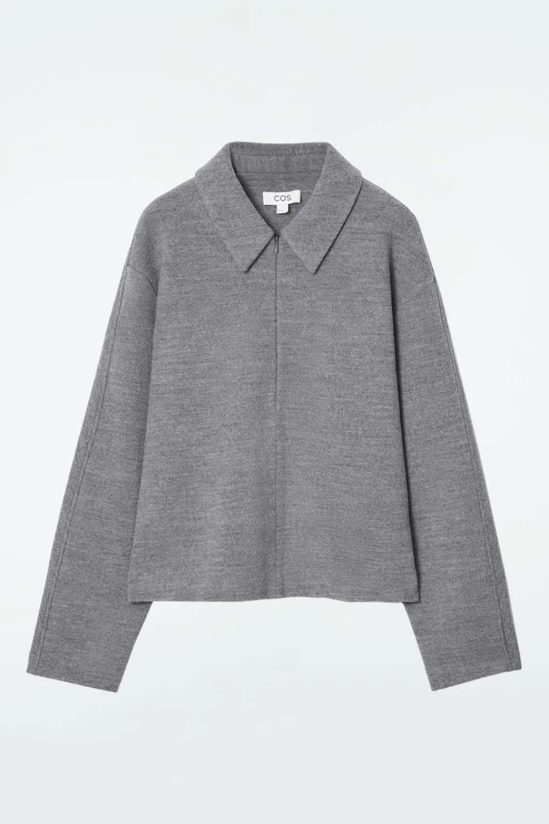 COS BOILED-WOOL ZIP-UP CARDIGAN-Women Sweaters & Cardigans