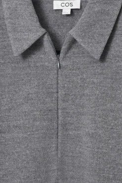 COS BOILED-WOOL ZIP-UP CARDIGAN-Women Sweaters & Cardigans