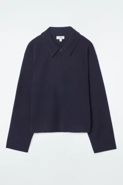 COS BOILED-WOOL ZIP-UP CARDIGAN-Women Sweaters & Cardigans