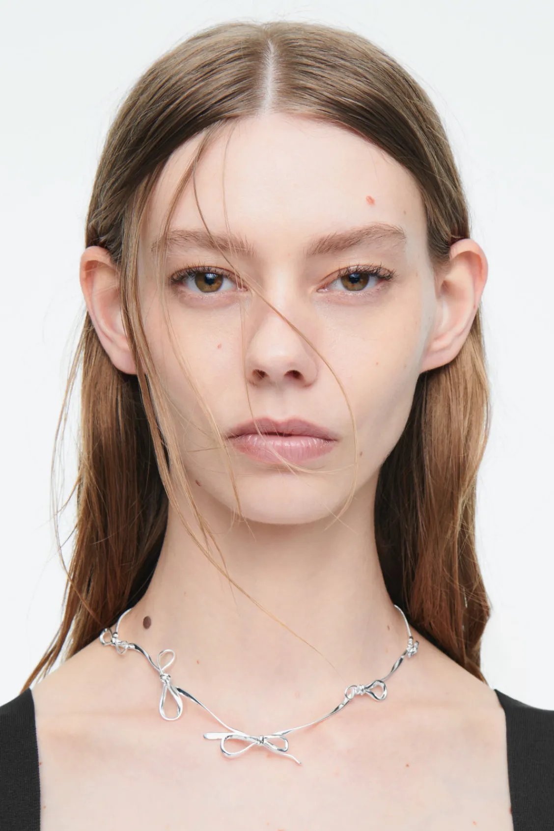COS BOW SNAKE-CHAIN NECKLACE-Women Jewelry