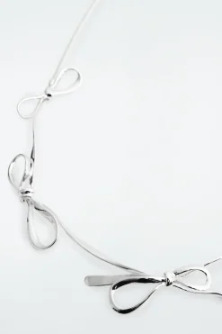 COS BOW SNAKE-CHAIN NECKLACE-Women Jewelry
