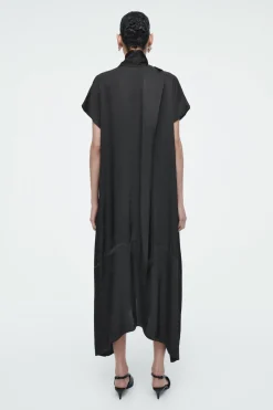 COS BOW-DETAIL ASYMMETRIC MIDI DRESS-Women Dresses & Jumpsuits