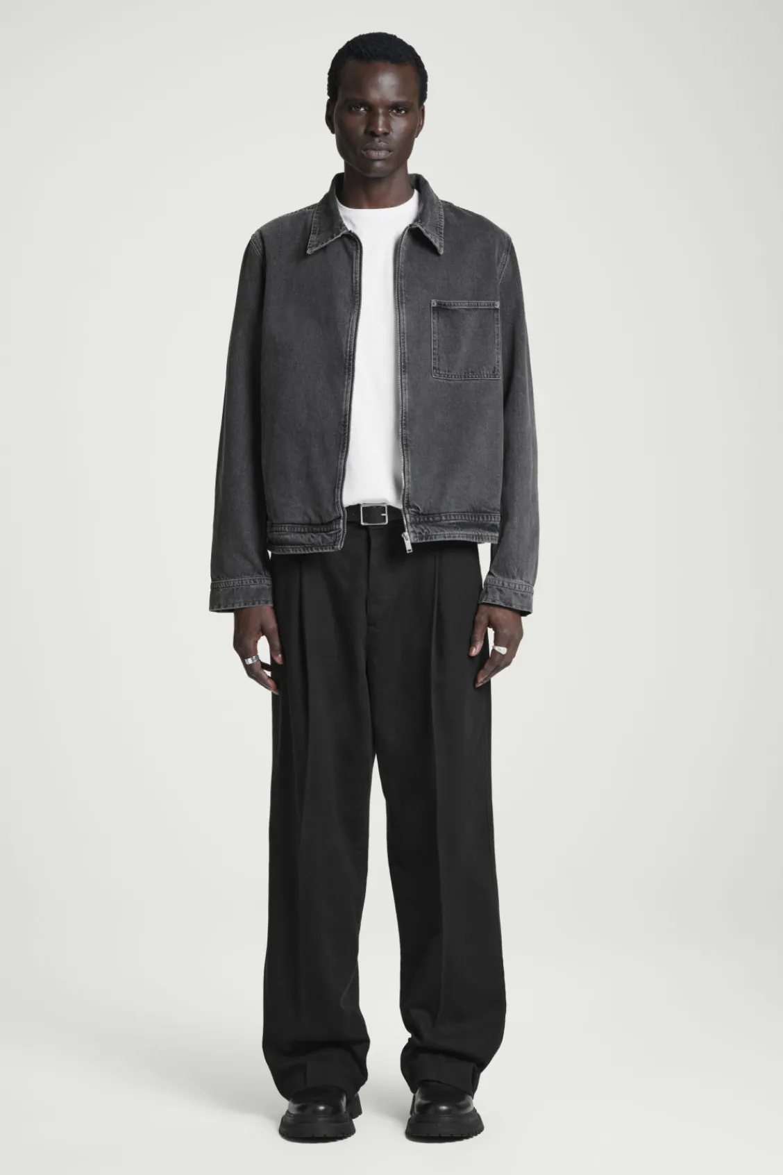 COS BOXY DENIM ZIP-UP JACKET- Coats & Jackets